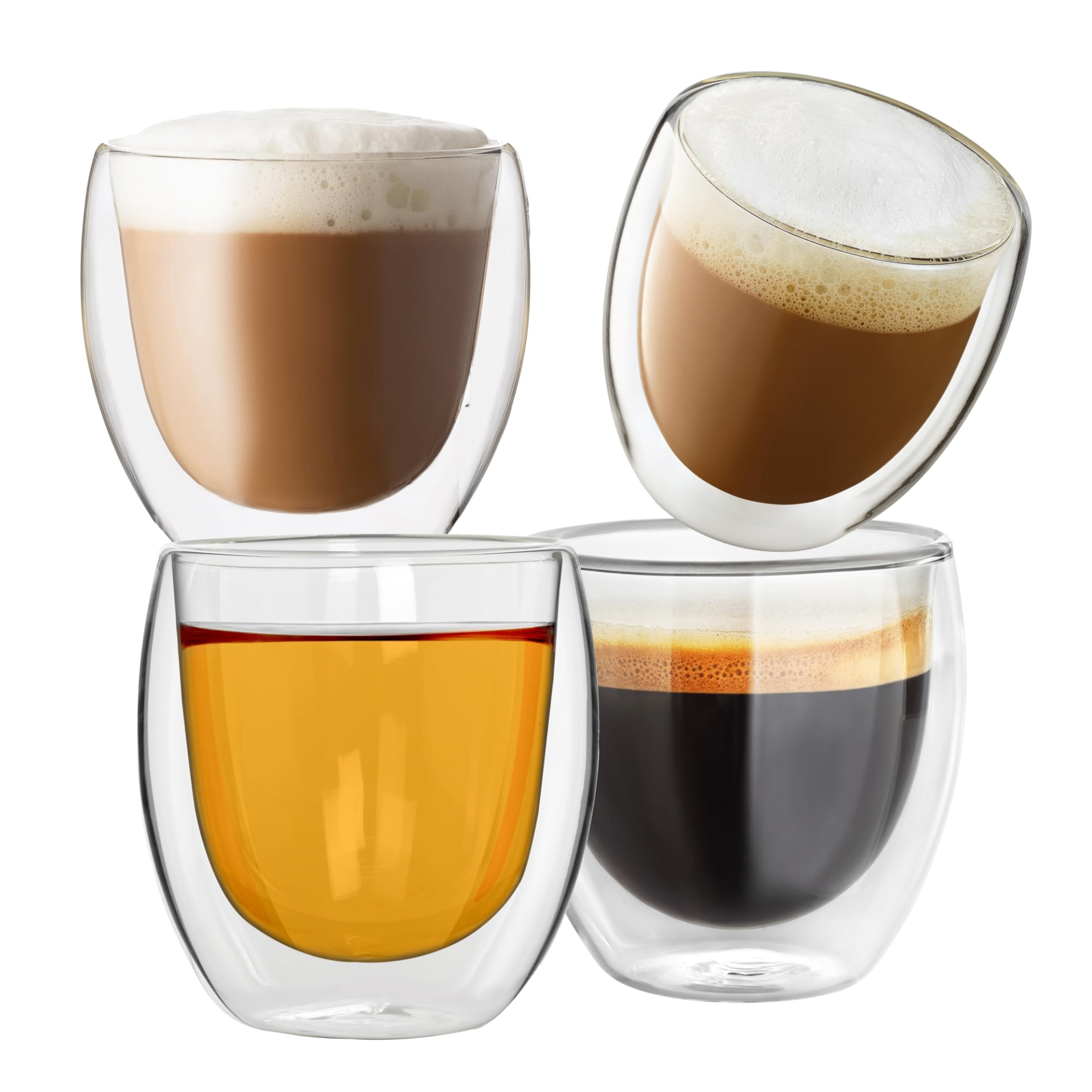 Double Wall Glass Tumblers โ 350ml without Handle (Set of 4)